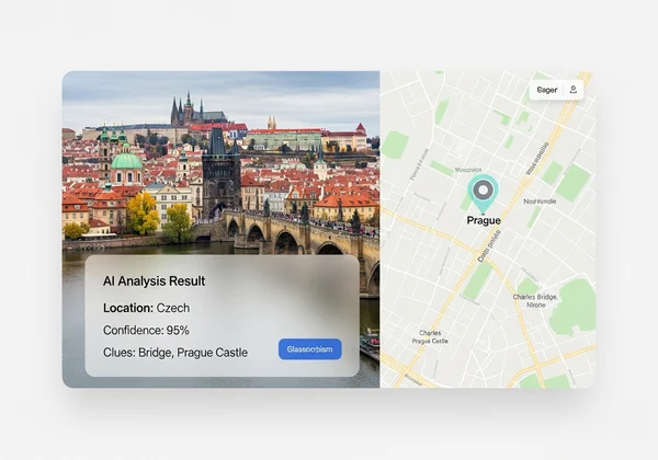 Mockup of the Photo Location Finder user interface results.
